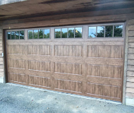 Wood with glass garage door